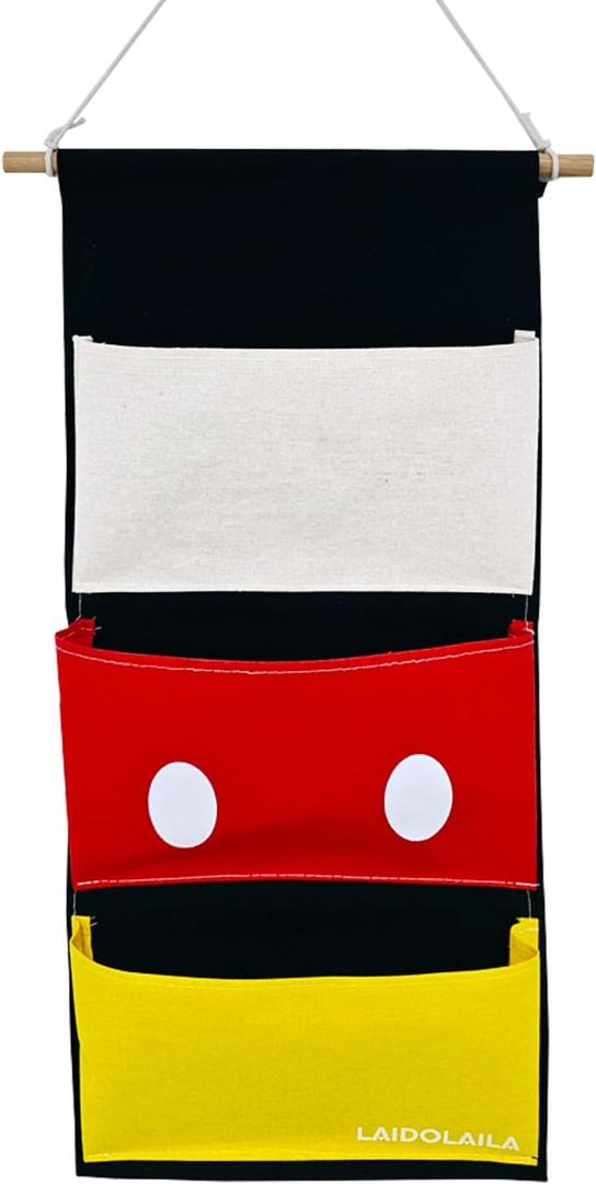 Fish Extender for Disney Cruise Gift Exchange  3-Pocket Hanging Organizer for Cabin Door, Cruise Must Have with Pixie Dust Gift Holder (2025 Edition) (blak;red;white;yellow)