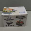 Cherrysea 2Pack Salad Lunch Container, 68oz Salad Bowls with 4 Compartments Tray,Leak Proof Lunch Box with Fork for Men,Women BPA-Free Snack Container with Sauce Container for Dressings-Grey