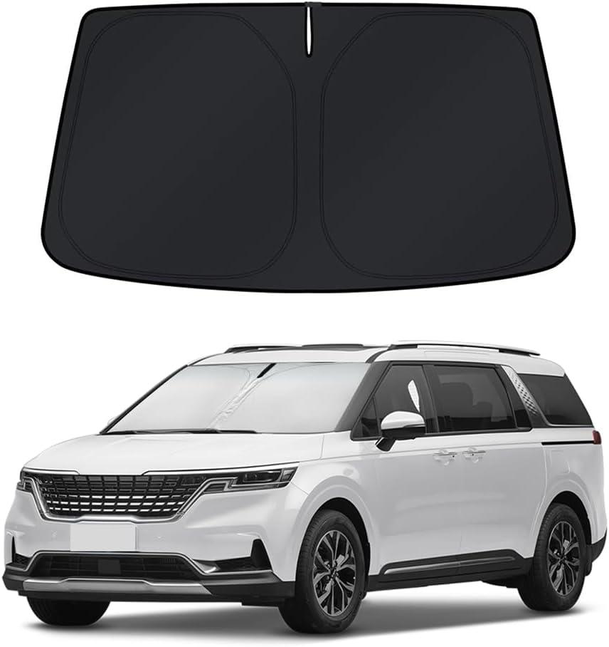 Windshield Sun Shade for 2022-2025 2026 Kia Carnival Accessories - Windshield Sunshade Cover Front Window Shade Custom Fit Carnival Sun Visor Protector Foldable Blocks UV Rays