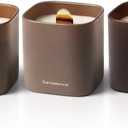 Set of 3 Premium Scented Soy Candles Gift Set | Dusk to Dawn Collection - Canadian Cedar, Black Amber & Sandalwood | Crackling Wood Wick | Luxury Candles for Relaxation, Home Dcor, Gifts | 9.8oz Each