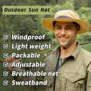 Oversize XL XXL Unisex Wide Brim Detachable Net Mesh Veil Sun Hat UV Protection Boonie Bucket Sunhat Summer Garden Fishing (L)