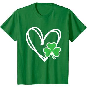 Girls Heart St Patricks Day Shamrock Irish Toddler Baby T-Shirt (2T, Kelly Green)