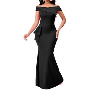 Black Formal Dresses for Women Sexy V Neck Wedding Guest Floor Length Mermaid Dress with Zipper Large Black Formal Dresses for Women Sexy V Neck Wedding Guest Floor Length Mermaid Dress with Zipper Large
