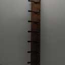 Kruodop Large Coat Rack Wall Mount Coat Hooks Coat Hanger with 10 Metal Black Triple- Hooks Brown Pine Real Wood Plank Hat Rack for Wall Hooks for Hanging Coat Hat Jacket