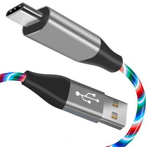 USB Type C Cable, LED Light up USB A to Type C Charger Cord Compatible with Samsung Galaxy S20/S10/S9/S8, LG V40, 3A Lighted Fast Charge Cord (Multicolored, 3 ft)