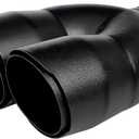 Black Dual Exhaust tip - 2.5" ID x 7"OD x 8.5"L - Double Wall Clamp On Muffler Tail Pipe Stainless Steel Black Coated
