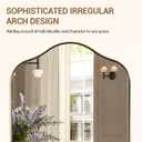 ANDY STAR Brass Scalloped Arched Wall Mirror, 22x35 Brushed Gold Irregular Bathroom Mirror with Curved Design for Vanity, Powder Room, Fireplace, Mantel, Stainless Steel Frame