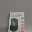 memzuoix 2.4G Wireless Mouse, 1400 DPI Computer Mice USB Receiver, Portable Wireless USB Mouse Battery Powered Cordless Mice for Laptop, PC, Desktop, 5 Buttons (Dark Green)