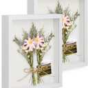 2pcs 6x8 Shadow Box Frame, 3D Picture Frame Display Cas with Real Transparent Glass for Photos, Memorabilia, Crafts, Souvenir, Wedding Memories, Baby Items - White/ 1.2 Inch Depth