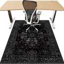 Office Chair Mat for Hardwood Floor, 36"x48" Desk Chair Mat for Home Office, Non-Slip Under Desk Mat for Rolling Chair,Washable Chair Rugs for Gaming Chairs-Black