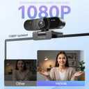 1080p Webcam for pc with Microphone, Auto Focus, with Privacy Cover | Plug & Play USB Computer Camera for Desktop Streaming Gaming Online Meeting With a tripod 360 ° Rotatable