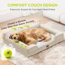 Orthopedic Dog Beds for Large Medium Dogs, Big Waterproof Memory Foam Pet Couch Bed with Removable Washable Cover, Tennis Ball Toy, 36x27