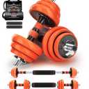 JZBRAIN Adjustable Weights Dumbbell Barbell Set, Cast Iron Free Weights Dumbbells Set with Thickened Padded, Barbell Rod, Protective Cover, Dumbellsweights for Women Men for Home Gym Fitness
