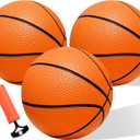 Iyoyo Mini Basketballs,3 Pack 6" Inch Small Basketball Set with Pump Over The Door Mini Hoop Basketball Replacement Toy for Toddlers, Kids, Teenagers for Pool, Indoors, Outdoors (Orange)