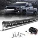 CO LIGHT 26 inch Curved Single Row LED Light Bar | 6D Projector Lens | Spot & Flood Combo Beam | Slim Driving Light | IP68 Waterproof with Wiring Harness | Ideal for Off-Road, Trucks, ATV, UTV, Marine (White)