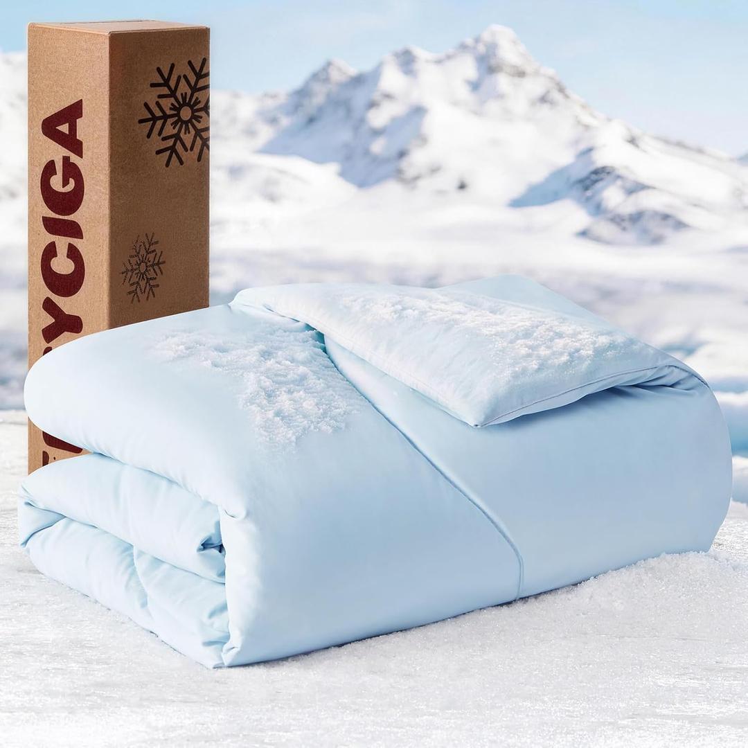 EHEYCIGA Premium Cooling Blankets for Dogs - Q-MAX>0.53, Dog Cooling Blanket for Large Dogs Summer, Soft Dog Cooling Mat for Hot Weather, Washable Cat Pet Cooling Blanket, Blue, 50x60