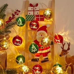 Brightown Christmas String Lights Battery Operated,Battery Powered with 10 Bell Lights,Christmas String Lights for Winter Party Festival Indoor Decor (Ball)