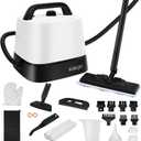 Steam Cleaner with 24-Piece Attachments, Multipurpose Steamer Mop for Home, Floor, Car, Grout, Tile, Furniture, Carpet, Couch, Window, Wall, Upholstery, Oven Grease, Canister, 1.5L Tank (White)