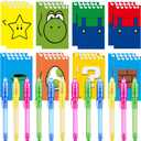 24 Pcs Super Bros Party Favors | Set of 12 Invisible Ink Pen and 12 Super Bros Mini Notepads | Gift Bag Stuffers for Super Bros Party Supplies
