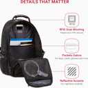 SWISSGEAR 1900 ScanSmart TSA Laptop Backpack Fits 17 Inch Laptop with RFID Protection and Tablet Pocket, Black/Black, 19-Inch