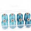 New brothread - 20 Options - 8 Snap Spools of 1000m Each Polyester Embroidery Machine Thread with Clear Plastic Storage Box for Embroidery & Quilting - Different Green