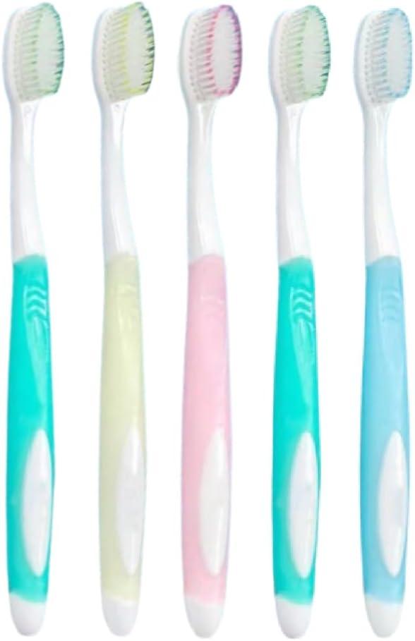 Adult Manual Soft-Bristle Toothbrush with Box (Regular Size Head), Dental Expert Designed conical Bristle Toothbrush (5 Count, Colors May Vary).