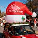 6 FT Inflatable Outdoor Decoration, Santa Hat Christmas Blow Up with LED Lights for Car Roof Xmas Decor