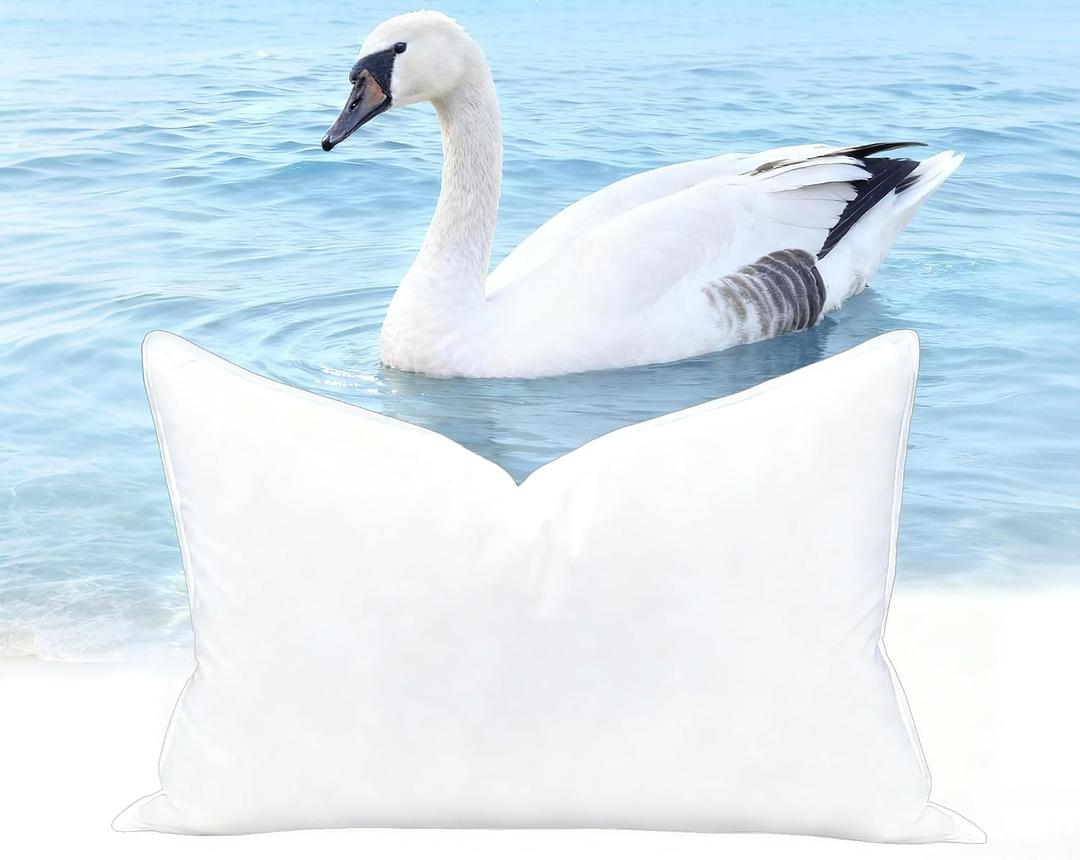 Luxury Canadian White Goose Down Pillows Set of 2, Soft 1450+ Fill Power with 100% Cotton Shell Down Pillow 2 Pack, Queen/Pack of 2