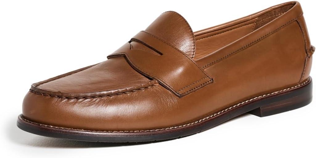 Polo Ralph Lauren Men's Alston Leather Penny Loafers, Tan, 11.5 Medium US
