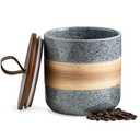 Miamolo Spice Jars with Airtight Lid, Coffee Container Canister Kitchen Food Storage Jars for Spice Sugar Tea Bag, Stackable Decorative Jars for Countertop, Grey & 37 fl.oz