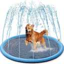 Splash Sprinkler Pad for Dogs - 59" Thicken Pet Swimming Pool Bathtub, 2024 New Packaging Pet Summer Backyard Playset & Water Toys(59",Blue)
