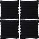 4 Pack 18x18 Pillow Cover Velvet Pillow Covers, Faux Fur Square Throw Pillow Covers for Living Room Decorations Throw Pillow Case, Throw Pillow Cover Cushion Cover for Home Sofa Bedroom Car, Black