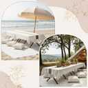 Novabright 20 Pcs Boho Picnic Kit Folding Picnic Table 59'' x 20.5'' Extra Large Outdoor Boho Blanket 91'' x 71'' Beige White Table Runner 12 Pillow Cover Woven Cotton Oversize Washable for Wedding