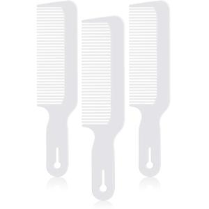 Boao 3 Pieces Barber Combs Flat Top Clipper Combs Hair Cutting for Flat Top and Clipper Cuts(White)