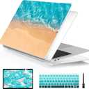Batianda Design Case for M1 MacBook Air 13 Inch Model A2337 A2179 A1932 2021 2020 2019 Release,3D Painted Landscape Series Hard Shell with Keyboard Cover & Screen Protector, Beach