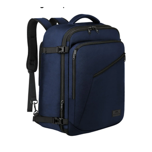 MATEIN Weekender Backpack, Large Capacity Travelling Suitcase Backpack with Strap for Clothes, Expandable Flight Approved Business Carry on Daypack for International Travel, Blue