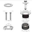 Universal All Metal Lift & Turn Black Bathtub Drain Kit with Fine/Coarse Thread Conversion Twist Trim Kit Assembly,Chrome Polished Tub Drain and Overflow Kit with 2-Hole Overflow Faceplate