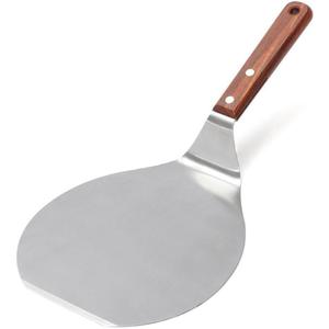 UTENEW Stainless Steel Pizza Spatula Peel Shovel Cake Lifter Wood Handle Plate Holder Baking Tool Baking Homemade Pizza 8Inch