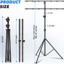 DJ Lights Stand with 2 T Bar, Heavy Duty DJ Stand for 8 Lights, Portable Par Can Stage Light Stand Adjustable Height 81-144 Inch