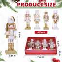 2 x 4PCS Christmas Nutcracker Decorations Ornament,5.5 inch Wooden Soldier Decor Xmas Tree Hanging Nutcracker Soldier Set for Tree Table Decor Gifts