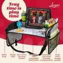 Lusso Gear Lap Tray for Toddler and kids, Table Tray for Travel, Car Seat, Airplane, Desk Essential Accessories and Road Trip Activities (Gray)