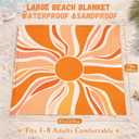 AlphaBeing Beach Blanket Waterproof Sandproof, Extra Large Beach Mat for 1–8 Adults, Oversized Picnic Blanket with 4 Stakes & Storage Bag, Essential Beach Gear for Travel
