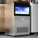 YITAHOME 120Lbs Commercial Ice Maker Machine ETL & DOE Certificated, Under Counter Ice Machine Commercial, Big Ice Makers Freestanding for Home Cafe Bar Restaurant 50pcs with 33lbs Storage Bin