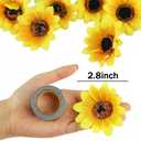 SallyFashion 25pcs Fake Sunflowers Heads - 2.8 Artificial Spring Flowers for DIY Crafts, Wedding, Home Decor & Birthday Party