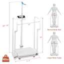 Medical Grade Digital Scale with Handles for Elderly, Height and Weight Scale for Doctor Office, Scale with Height Measurement, 485lbs Weight Capacity, HD LED Display, USB Rechargeable