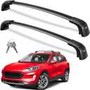 Wonderdriver Roof Rack Cross Bars 300lbs Compatible with Ford Escape 2020 2021 2022 2023 2024 2025 2026, Heavy Duty Aluminum Lockable Roof Rails Crossbars Black Rooftop Cargo Carrier Luggage