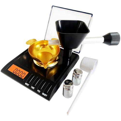 TOPWEIGH Reloading Scale with Powder Trickler, 750 Grains x 0.02 gn, Metal Powder Pan and Handy Scoop, Milligram Scale for Powder, 50g x 0.001g, 6 Weighing Units, Backlight Display