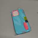 AICase for iPhone 15 Pro Max Case Built-in Stand with Glass Screen Protector,Heavy Duty Drop Protection Full Body Rugged Shockproof Military Protective Tough Durable for iPhone 15 Pro Max 6.7"_3 (Water Blue/hot pink+Glass Protector)