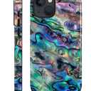 Compatible with iPhone 15 Case - Dual-Layer Protection, Hard Shell with Silicone Interior,Slim Scratch Resistant Shockproof for Woman Men - Blue Abalone Mollusk Shell Patten