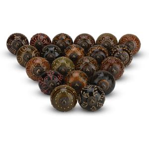 Dresser Knobs for Cabinets and Drawers Assorted, Dusty Ceramic Knob & Pull Handle for Kitchen Brown Cupboard Wardrobe Decorative Furniture Knobs - Pack of 6 (Dark Brown)